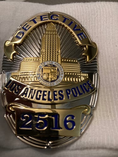 Customer photo review of LAPD Los Angeles Police Detective Badge Solid Copper Replica Movie Props With Number 2516