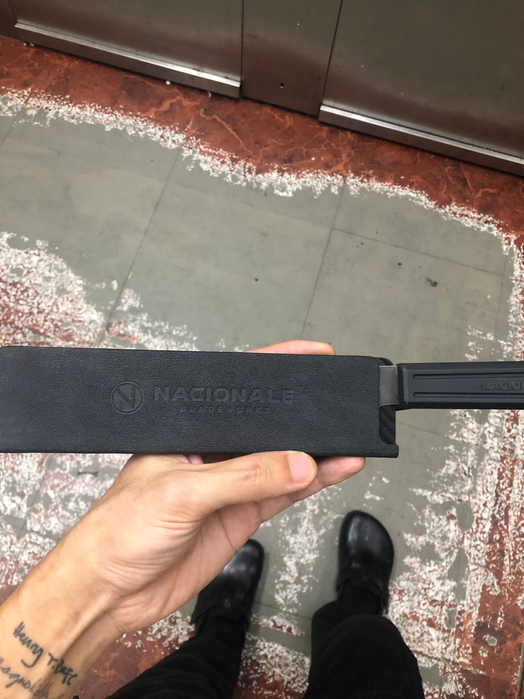 Customer photo review of 190mm Magnetic Knife Guard. Blackout PU