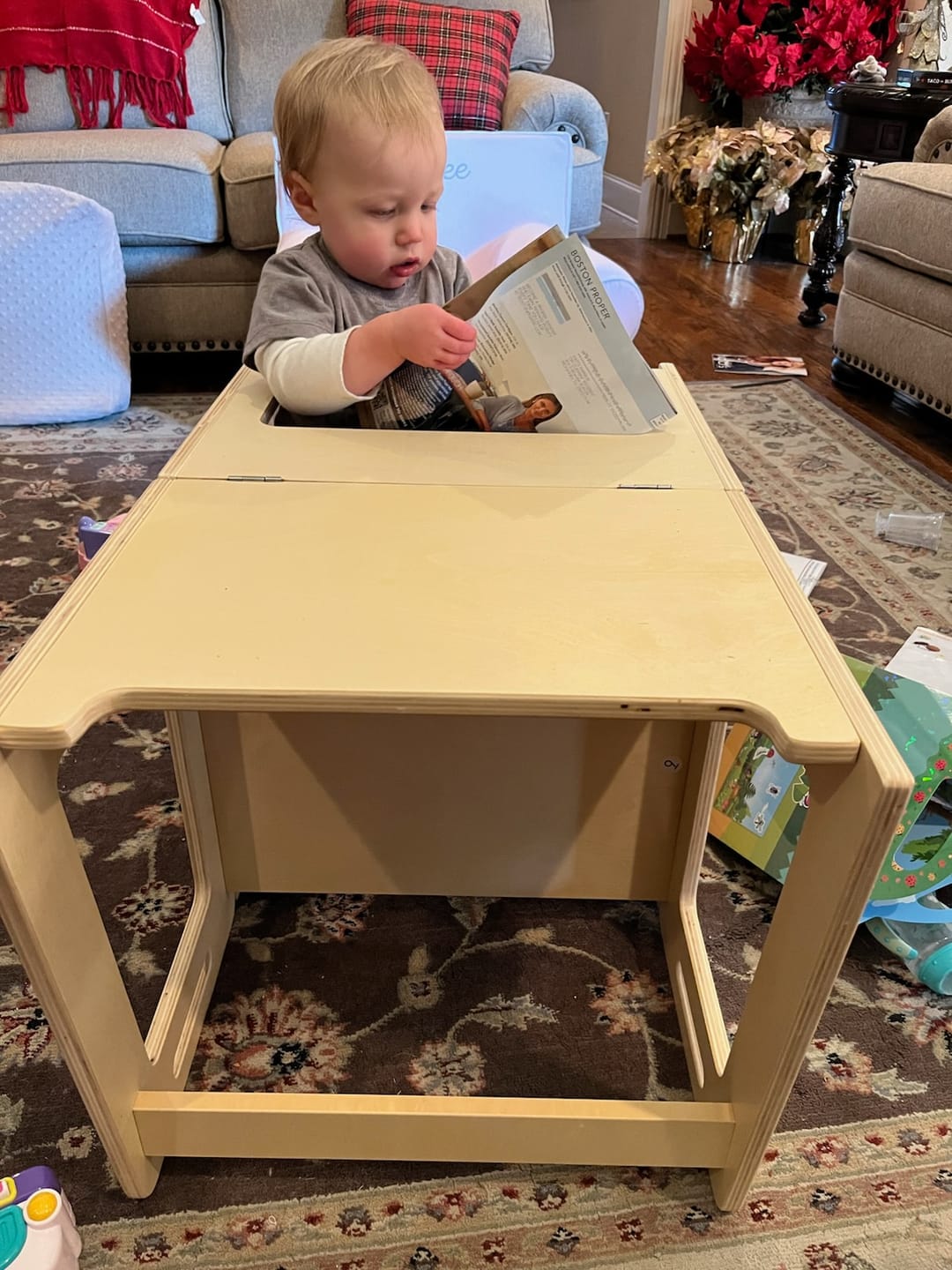 Customer photo review of Date - 4 in 1 Kitchen Tower, Desk, Step Stool and Chalkboard