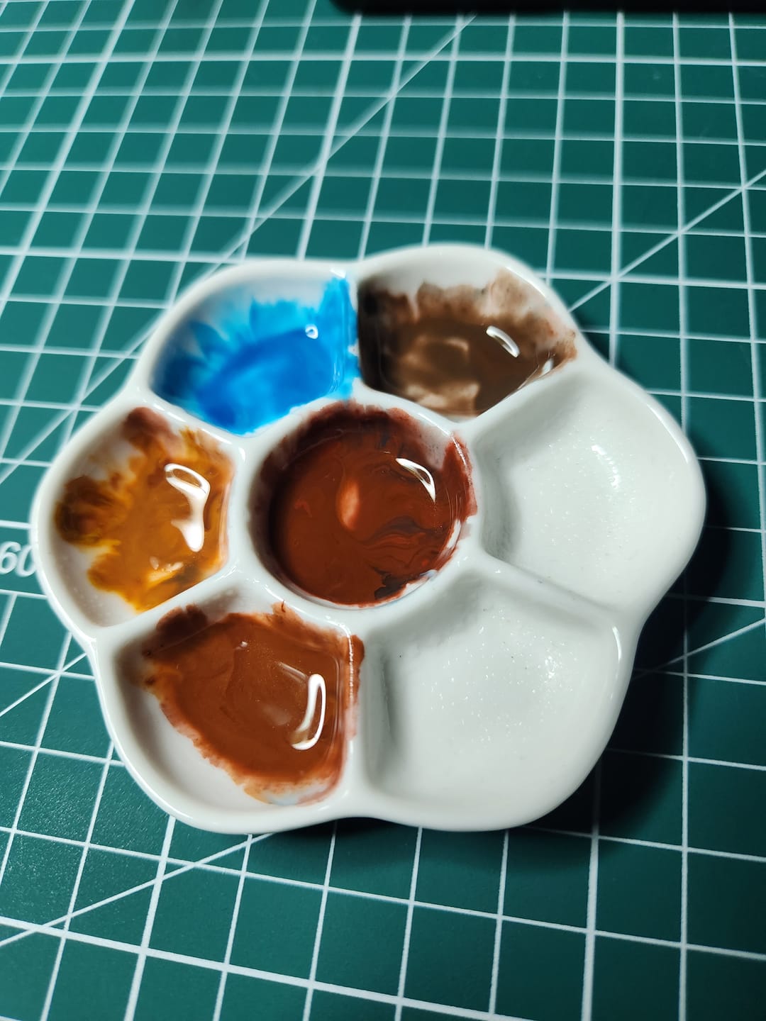 Customer photo review of Paleta Mezcladora Porcelana Flor 7 Espacios 8 cm Diámetro