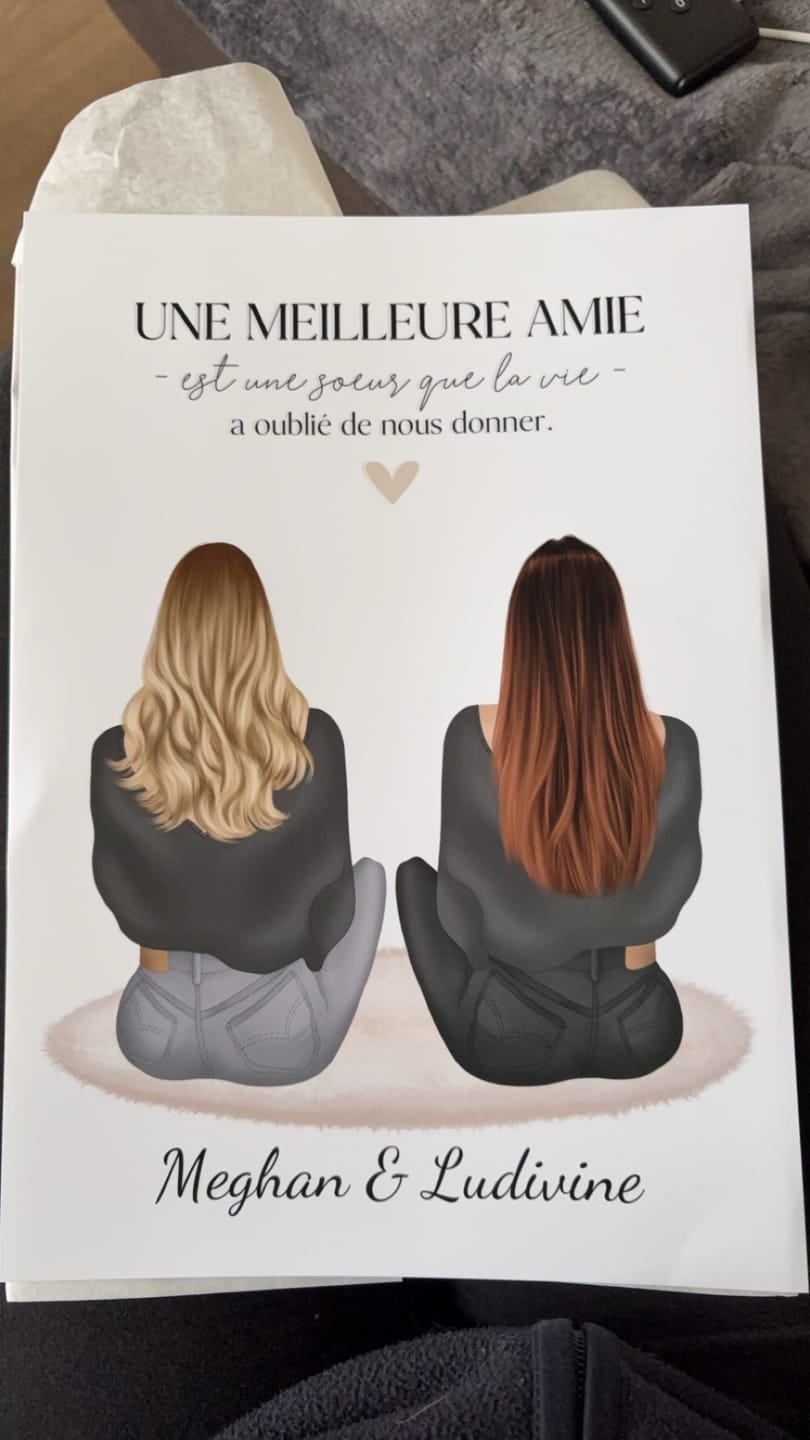 Customer photo review of Affiche Personnalisée - Meilleure Amie / Soeur
