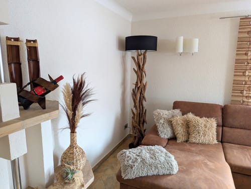 Customer photo review of Stehlampe Teakholz BLUMA  | Höhe 180 cm | inkl. Lampenschirm