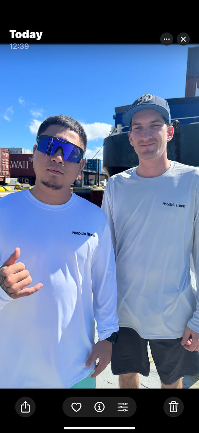 Customer photo review of Mens Captain & Crew Drifit Custom Boat Shirts - Long Sleeves