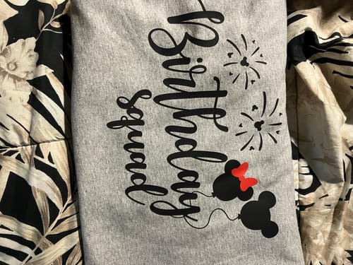 Customer photo review of Birthday Squad Disney DTF Transfer