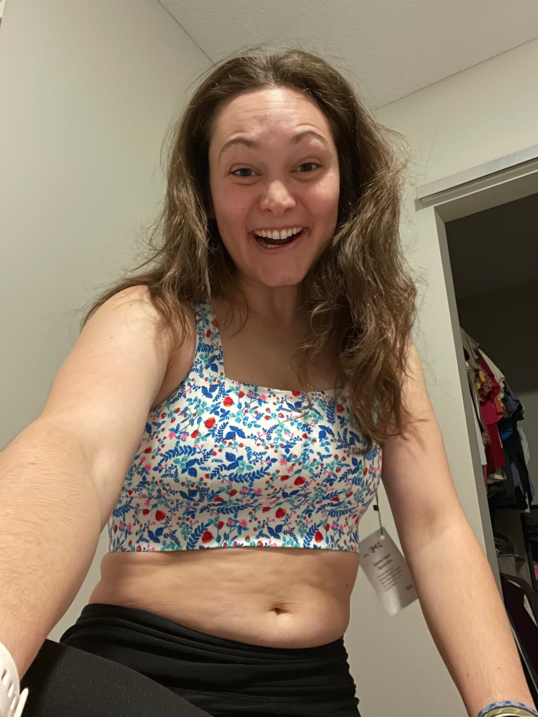 Customer photo review of Square Neck Sports Bra - Blue Vine