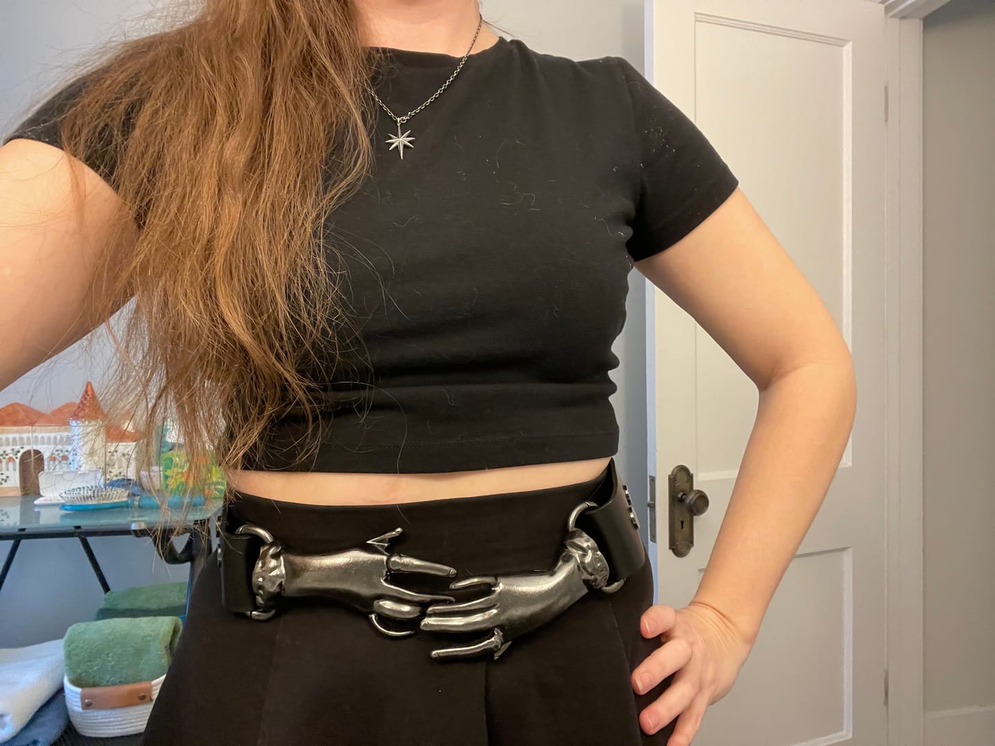 Customer photo review of Victorian Hands Belt in Gunmetal