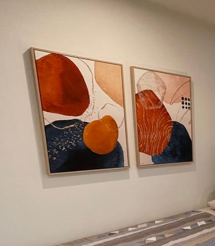 Customer photo review of Golden Minerals, Abstract Art Duo