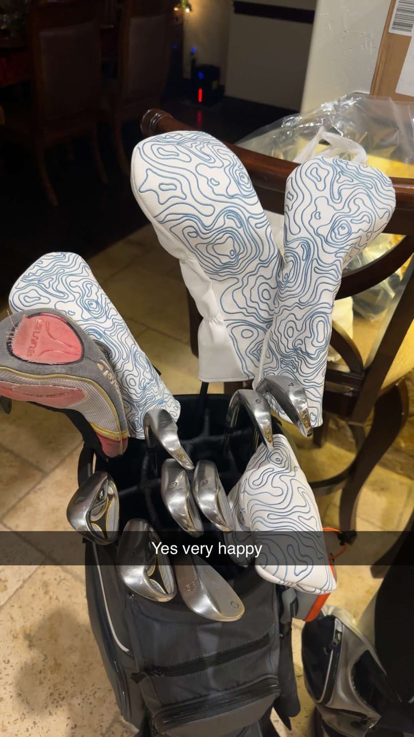 Customer photo review of Topographic Edition - Pure White / Embroidered Carolina Blue
