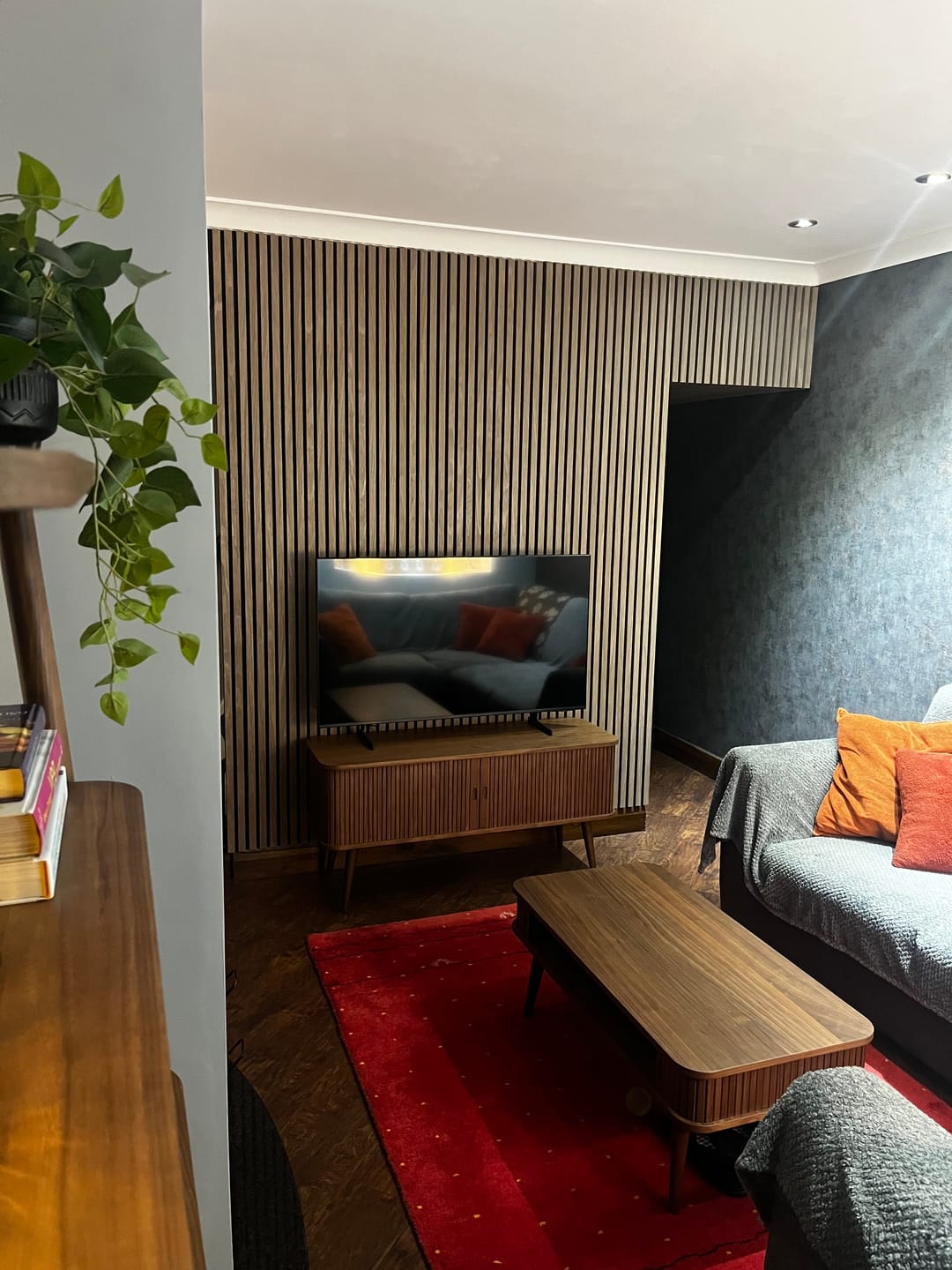 Customer photo review of Wooden Wall Panel | Walnut | Premium 3-sided Wood Veneer