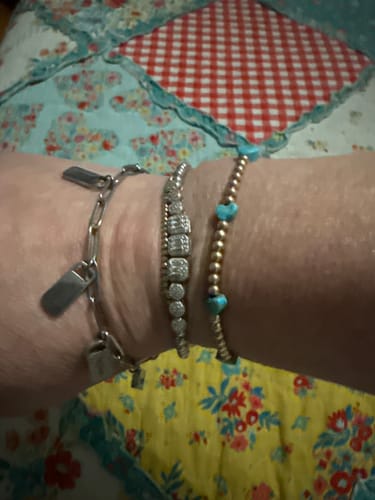 Customer photo review of Personalized Chain Link Bracelet with Custom Name Charms