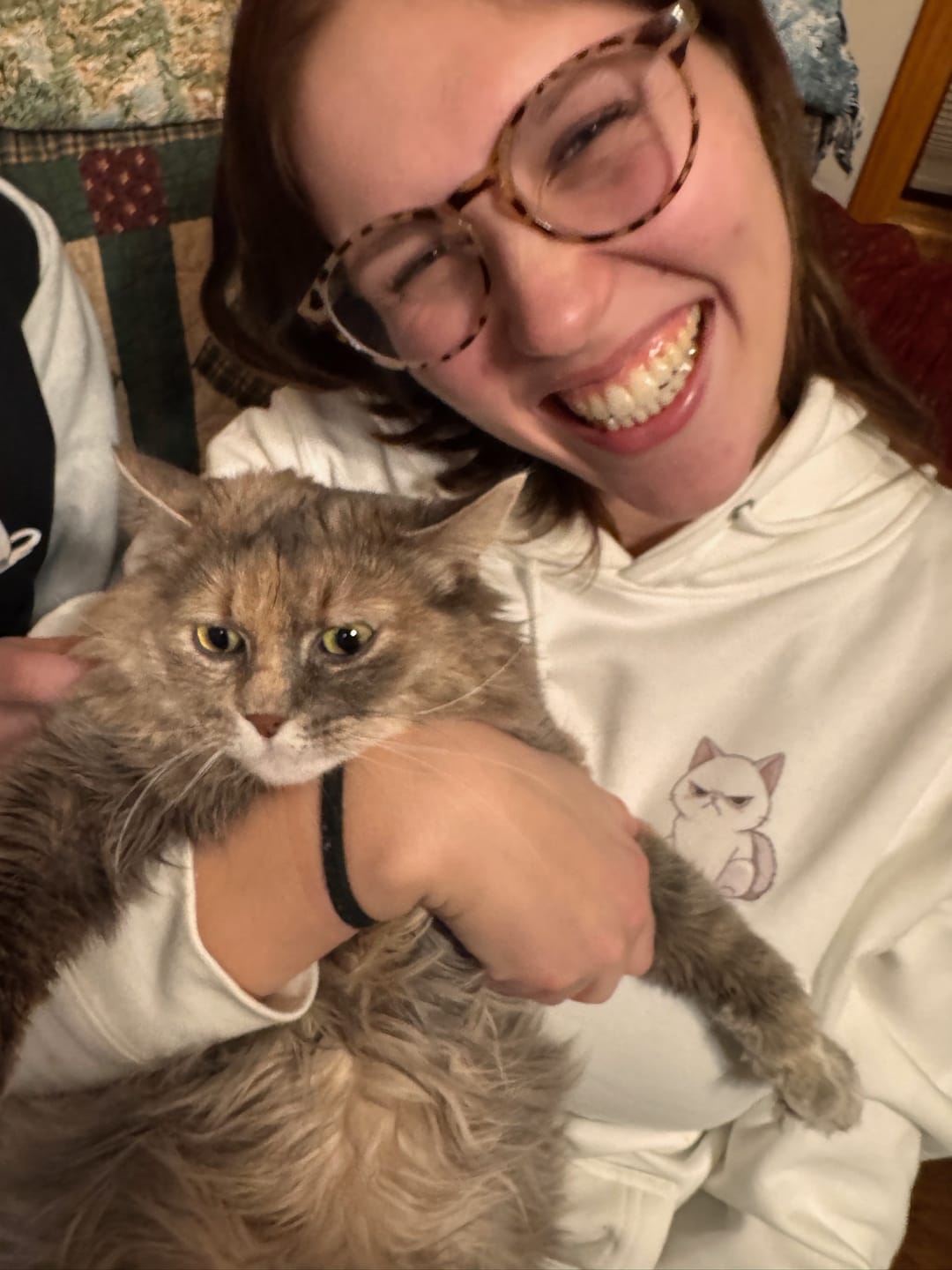 Customer photo review of The Angry Cat Hoodie