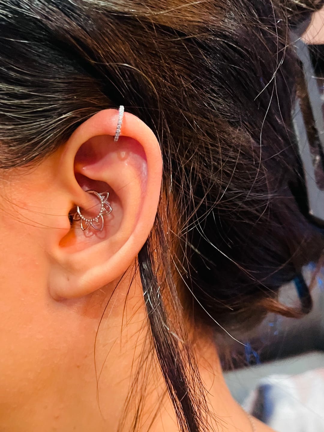 Customer photo review of Piercing Infinity con Zirconias Titanio
