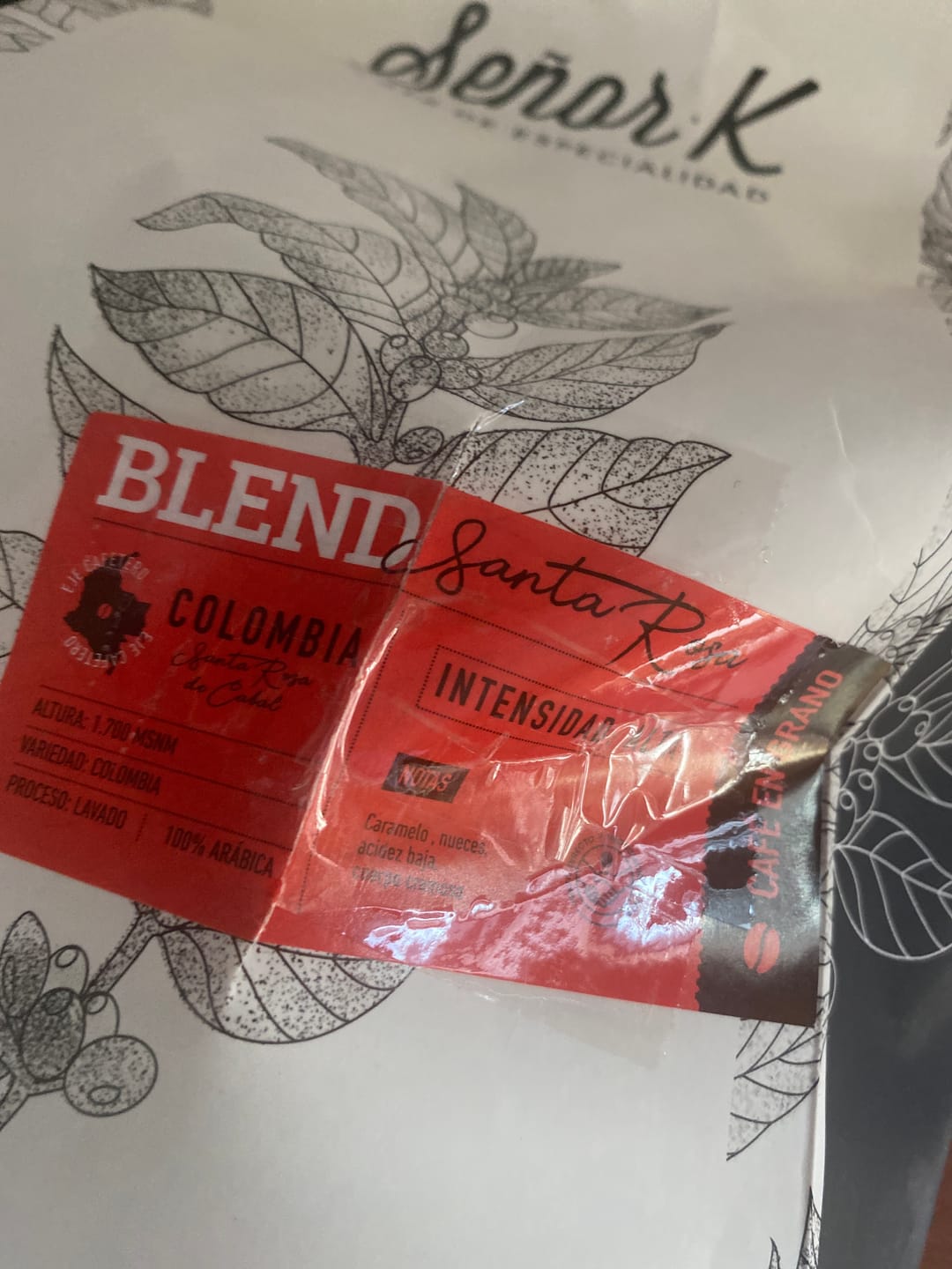 Customer photo review of Café de especialidad de Colombia | Blend Santa Rosa Bolsa 250 gramos