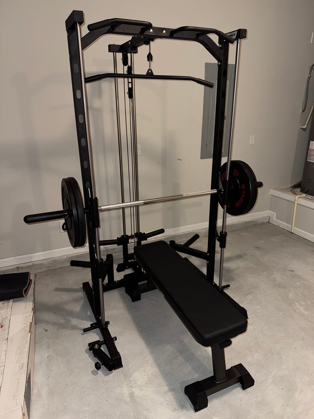 Customer photo review of RitFit PSR05 2.0 Multifunctional Smith Machine Power Rack with LAT-Pull Down System