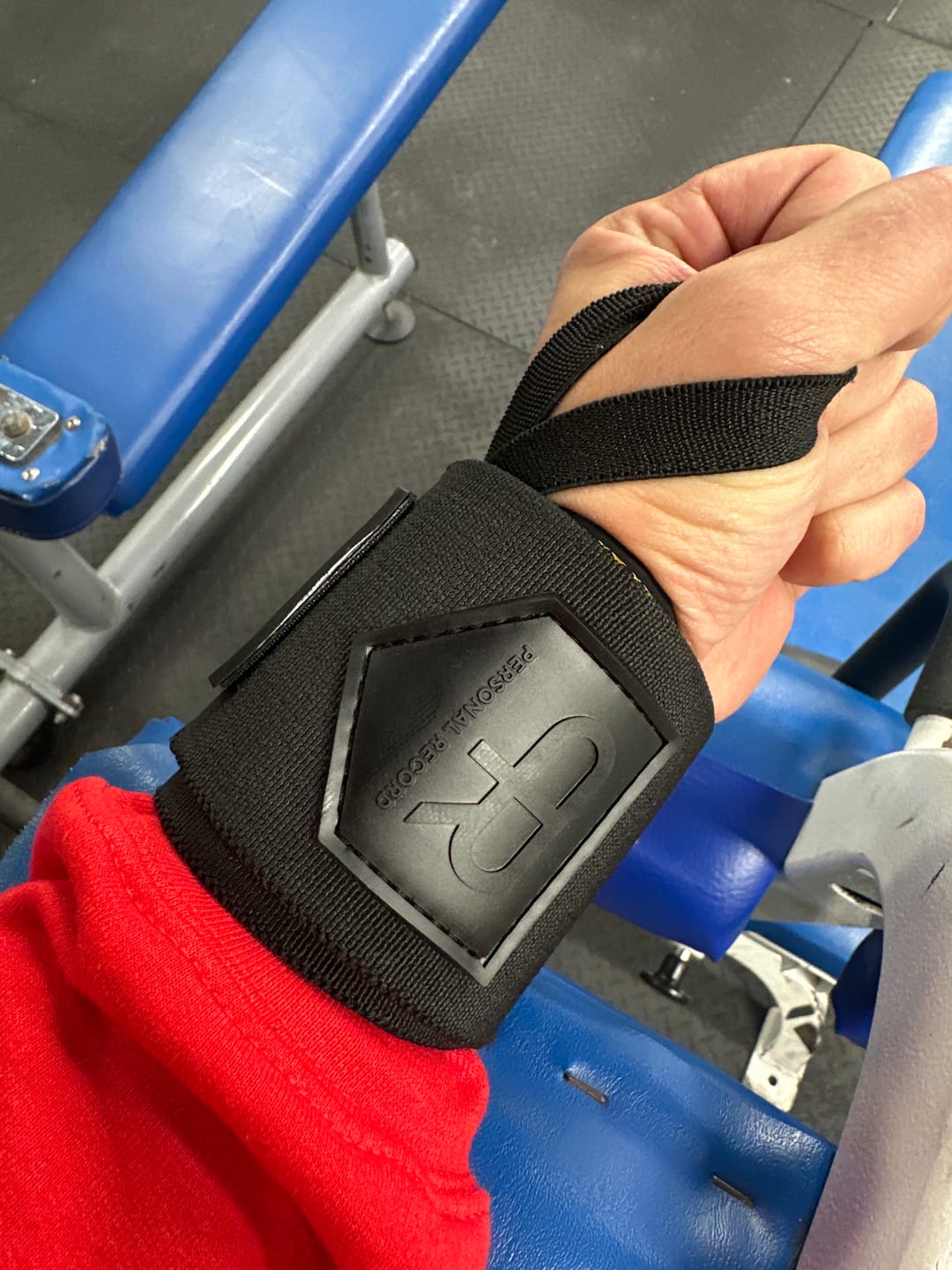 Customer photo review of Personal Record Heavy Duty Premium Wrist Wraps - PR901 - All Black