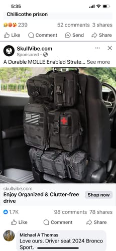 Customer photo review of Tactical MOLLE Seat Organizer Full Set