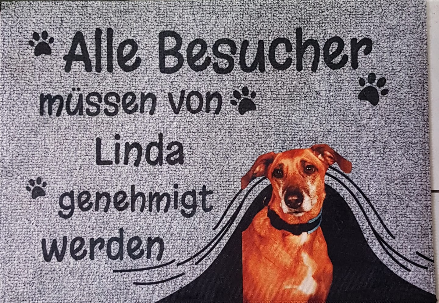 Customer photo review of Besuch genehmigt - Individuelle Fußmatte
