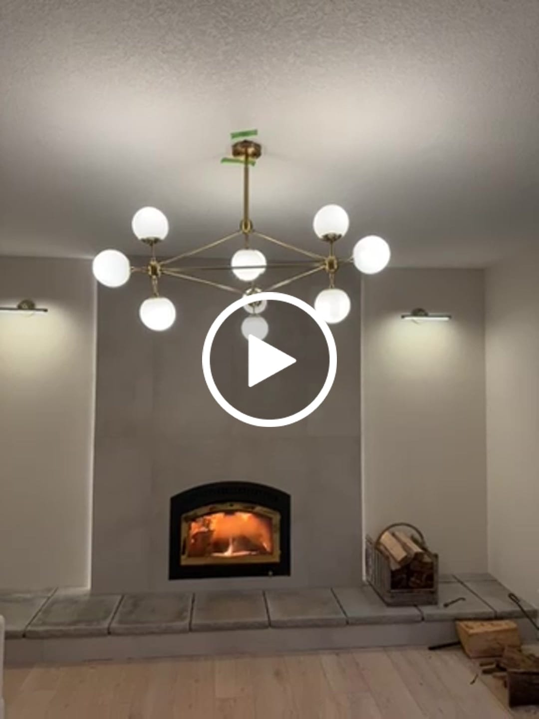 Customer video review of 10-Light Frosted Glass Globe Geometric Chandelier