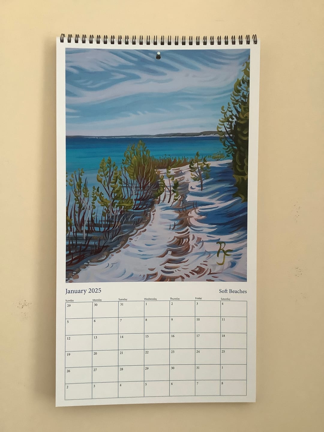 Customer photo review of Michigan 2025 Wall Calendar - Tranquil Waters