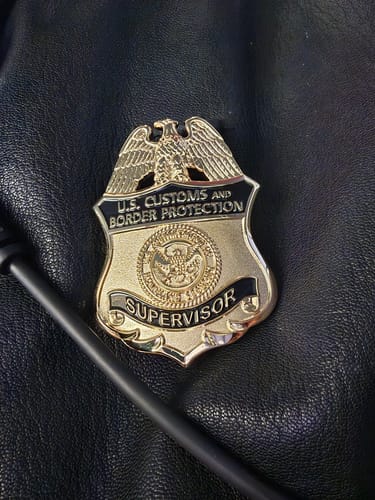 Customer photo review of US CBP Supervisor Customs and Border Protection Badge Solid Copper Replica Movie Props