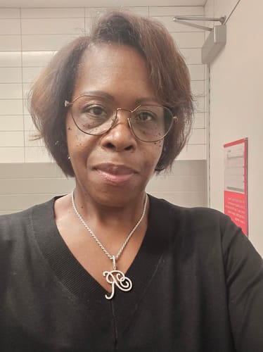 Customer photo review of Luxe Diamond Initial Necklace