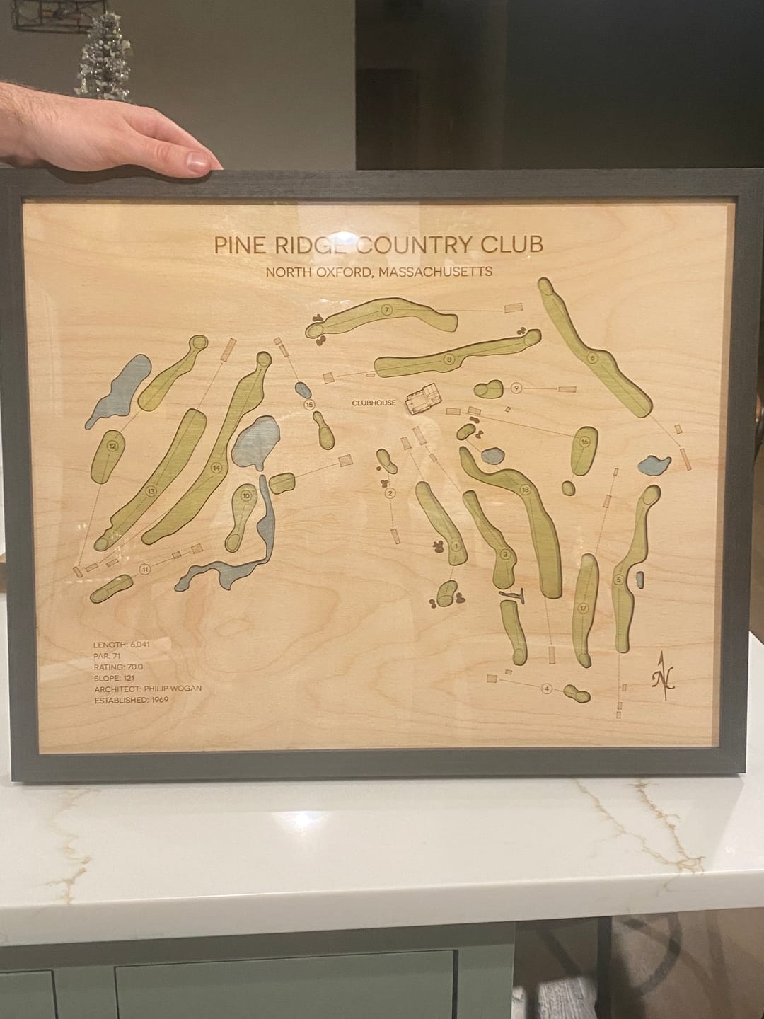 Customer photo review of Custom 3D Wood Golf Course Map