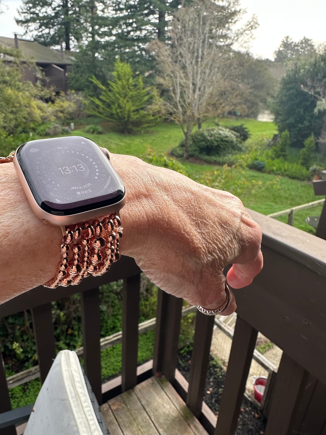 Customer photo review of Rose Gold Serenity Apple Watch Strap
