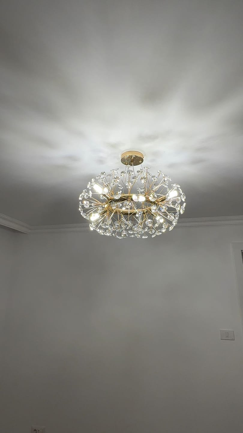 Customer photo review of Lustra Suspendata Crystal Dandelion Gold XXL