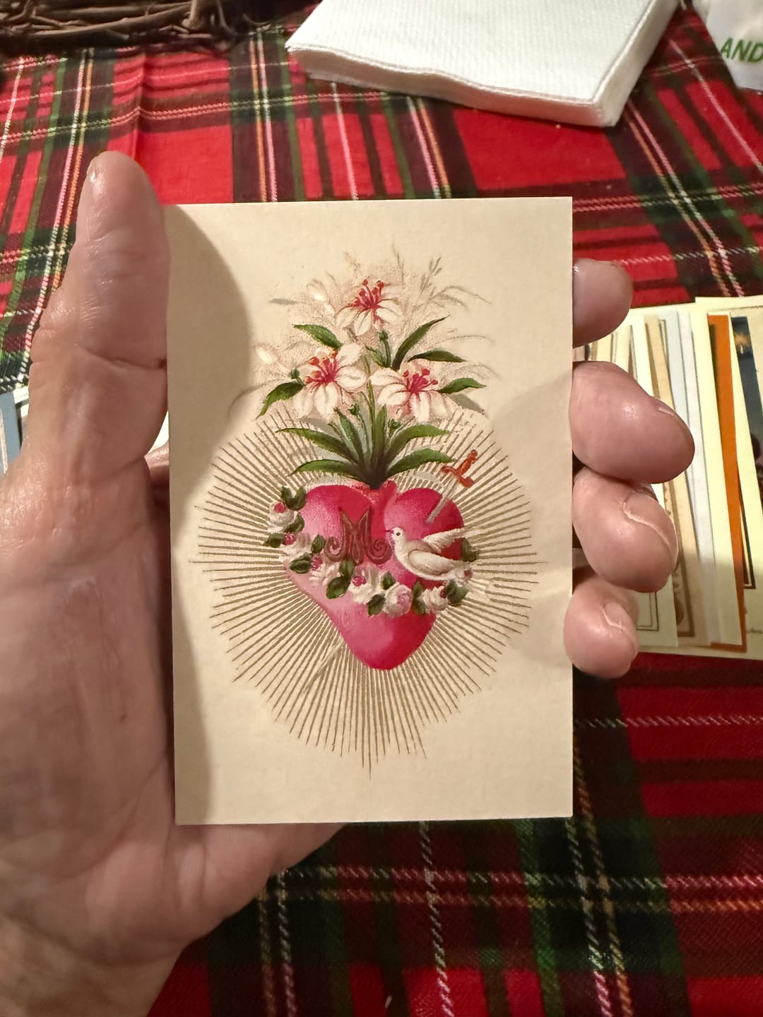 Customer photo review of New! 50 Restored Vintage Holy Cards – Variety Pack of 50 – Beautiful and Inspirational
