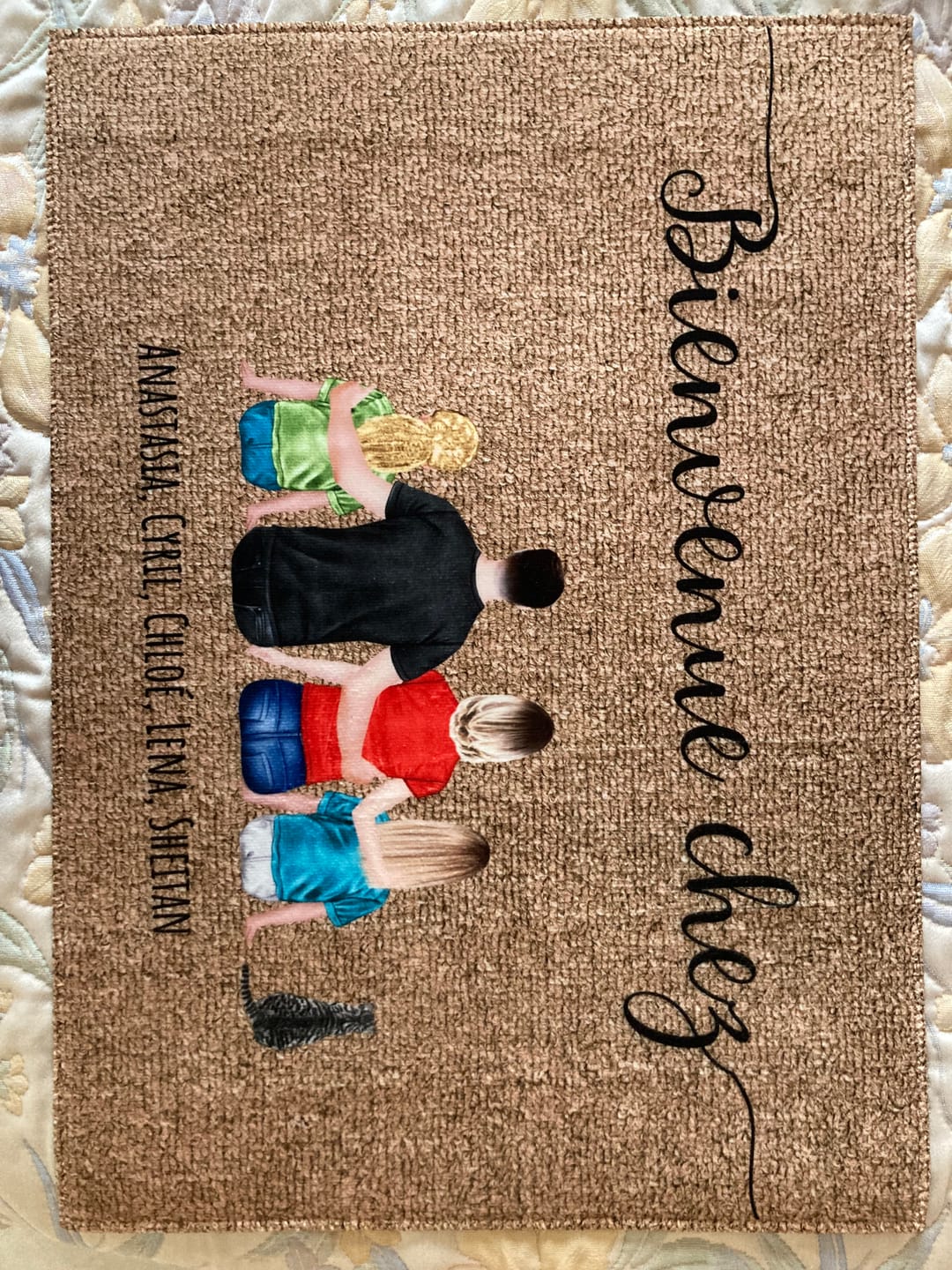 Customer photo review of Famille - Paillasson personnalisé
