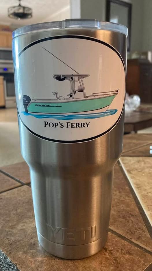 Customer photo review of Custom Oval Boat Stickers