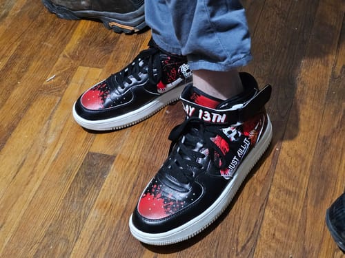 Customer photo review of Jason Voorhees Mid Force Shoes Custom Friday 13th For Horror Fans