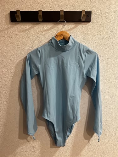 Customer photo review of Luna Long Sleeve Baby Blue Swimwear