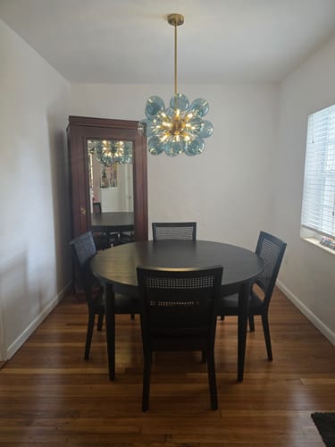 Customer photo review of Cluster Blue Glass Bubble Chandelier