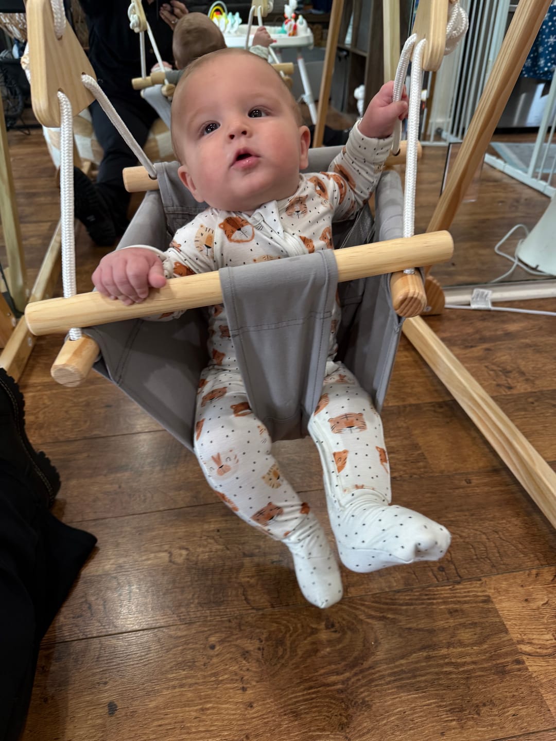 Customer photo review of Spruce - Baby and Toddler Foldable Wooden Swing Set