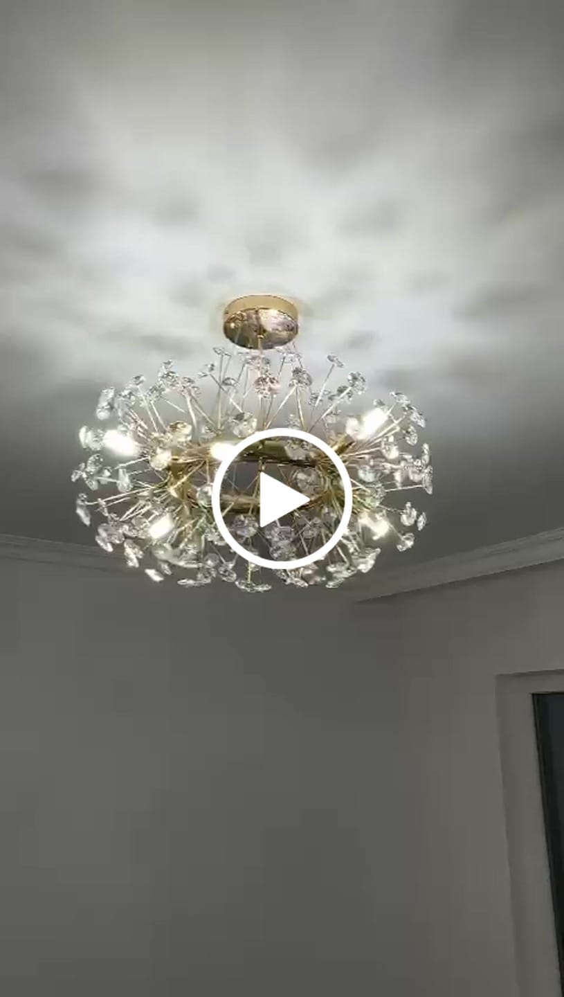 Customer video review of Lustra Suspendata Crystal Dandelion Gold XXL