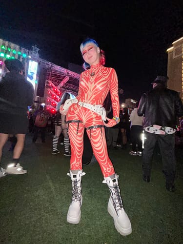 Customer photo review of Ruby Mirage Mesh Costume