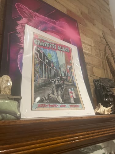Customer photo review of Graffiti Alley Toronto Poster Print with Racoon by Rob Croxford
