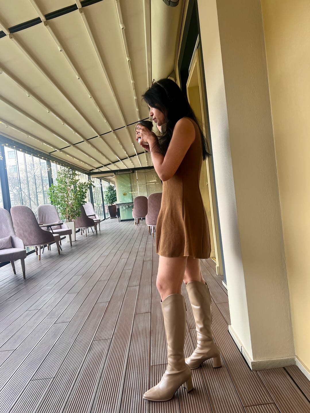 Customer photo review of Oslo Knee High Leather Boots
