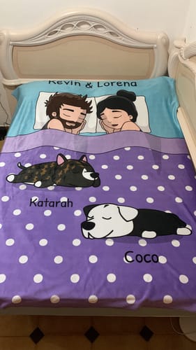 Customer photo review of Hora de mimos con los peluditos - Manta personalizada