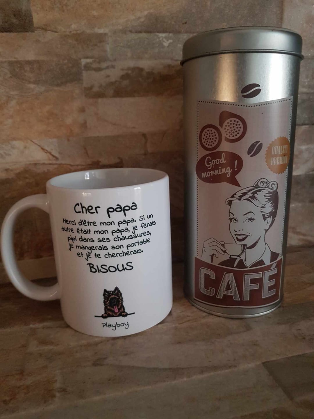 Customer photo review of Cher papa (chien) - Mug personnalisé