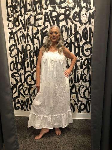 Customer photo review of Iconic White "Eileen" Cotton Lawn Nightgown