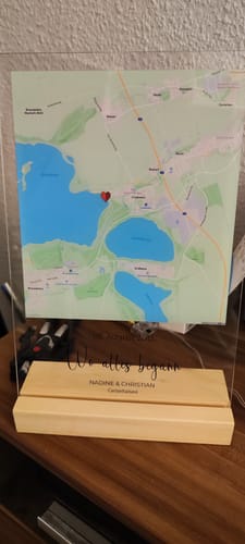 Kundenbewertung mit Foto zu "Unser Ereignis" - Personalisierte Acryltafel