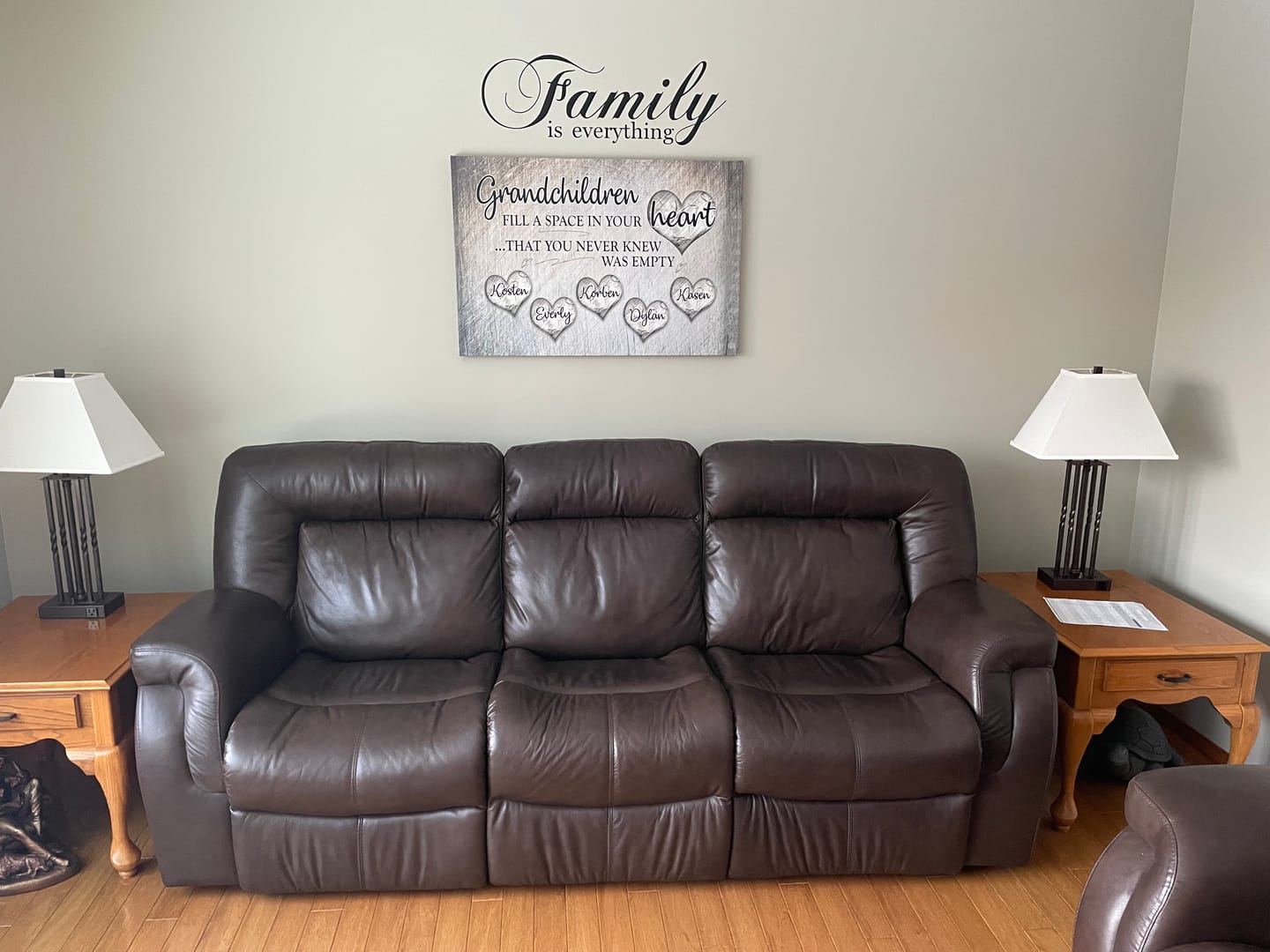 Customer photo review of Personalized "Grandchildren Fill A Space In Your Heart" Premium Canvas