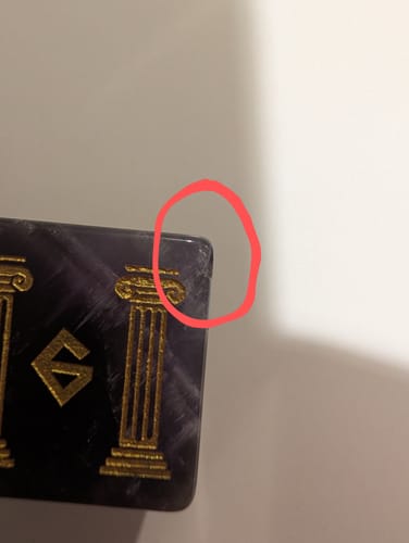 Customer photo review of Greek Amethyst Stone Dice Set - Dice Around the World Collection