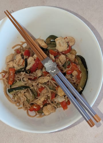 Customer photo review of Baguettes Japonaises Bambou Gris Foncé