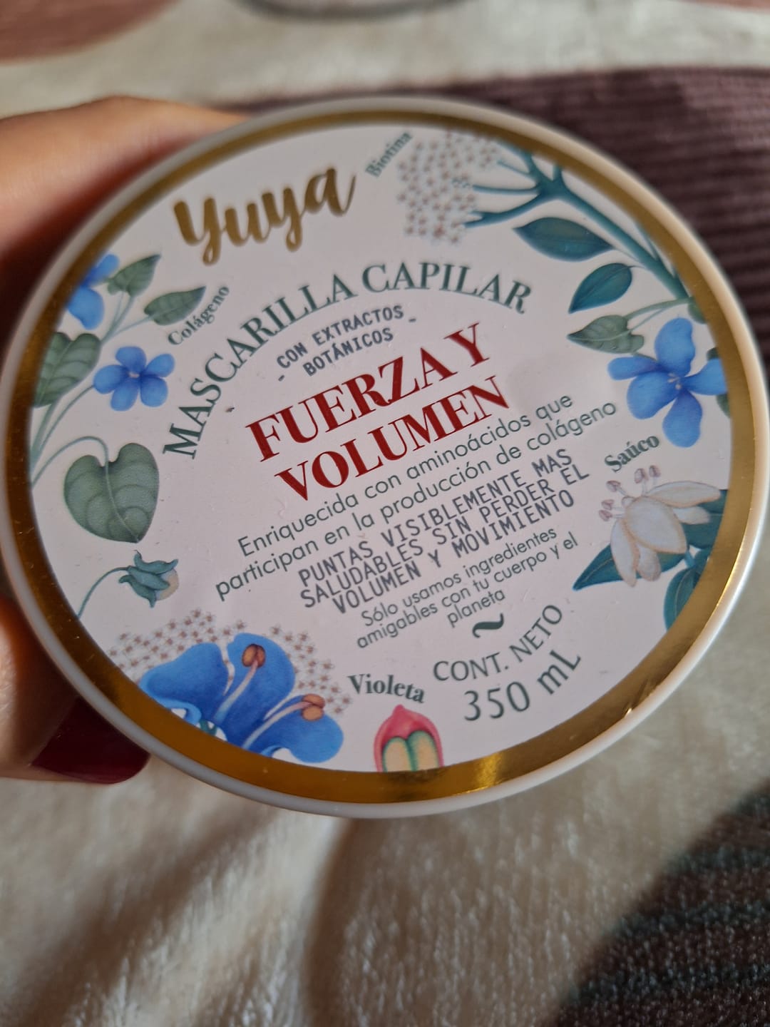 Customer photo review of Mascarilla Capilar– Fuerza y Volumen