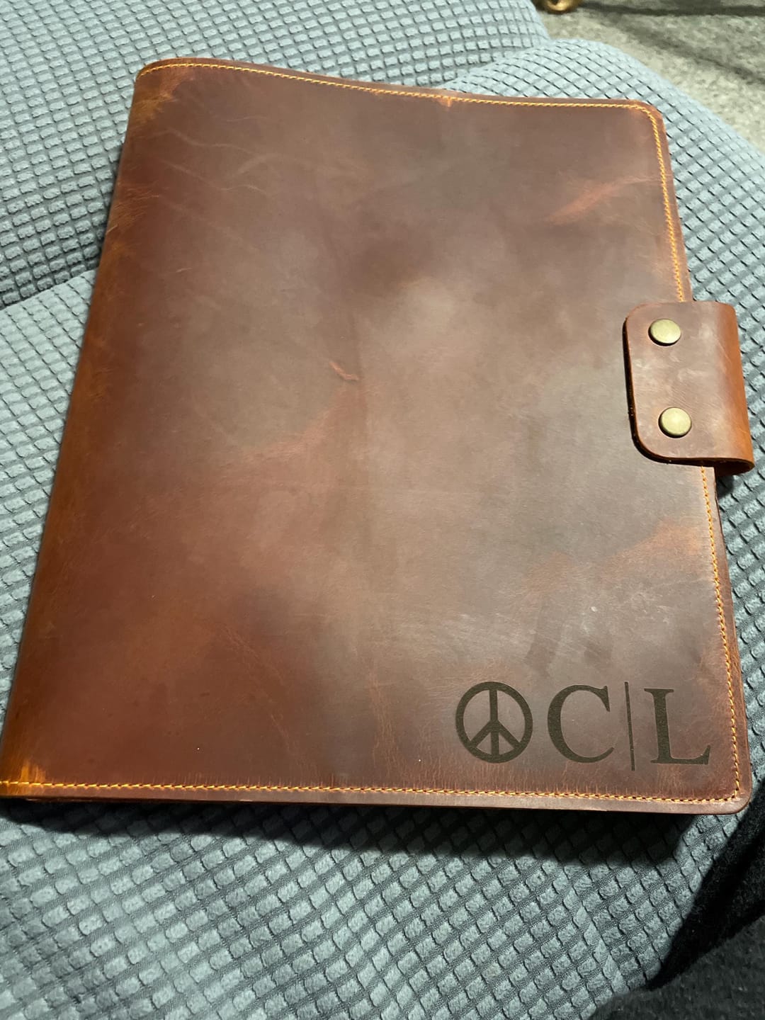Customer photo review of Customized Leather Portfolio with Notepad & Planner
