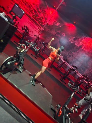 Customer photo review of Candy apple Red Sports Bra