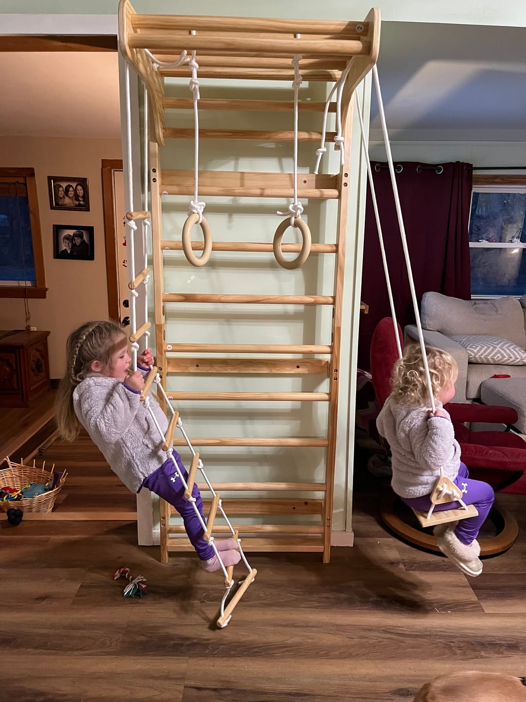 Customer photo review of Betula Swedish Wall Ladder & Indoor Wooden Climber for Kids – Home Gym Playset